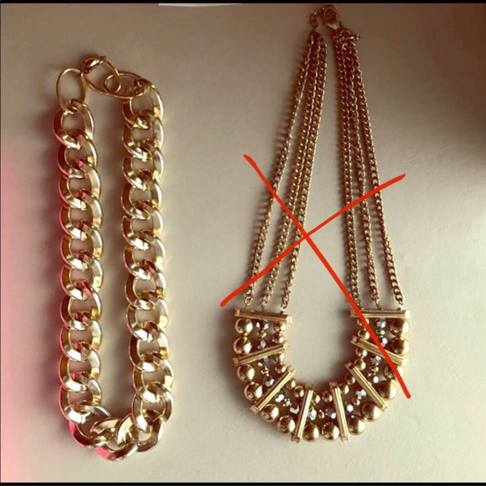 Unisex fashion chain necklace gold plated